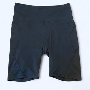 Danskin Black High-Rise Bike Shorts with Side Panels